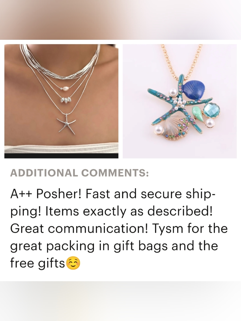Silver Starfish Multi-Layer Necklace Set - Picture 4 of 13